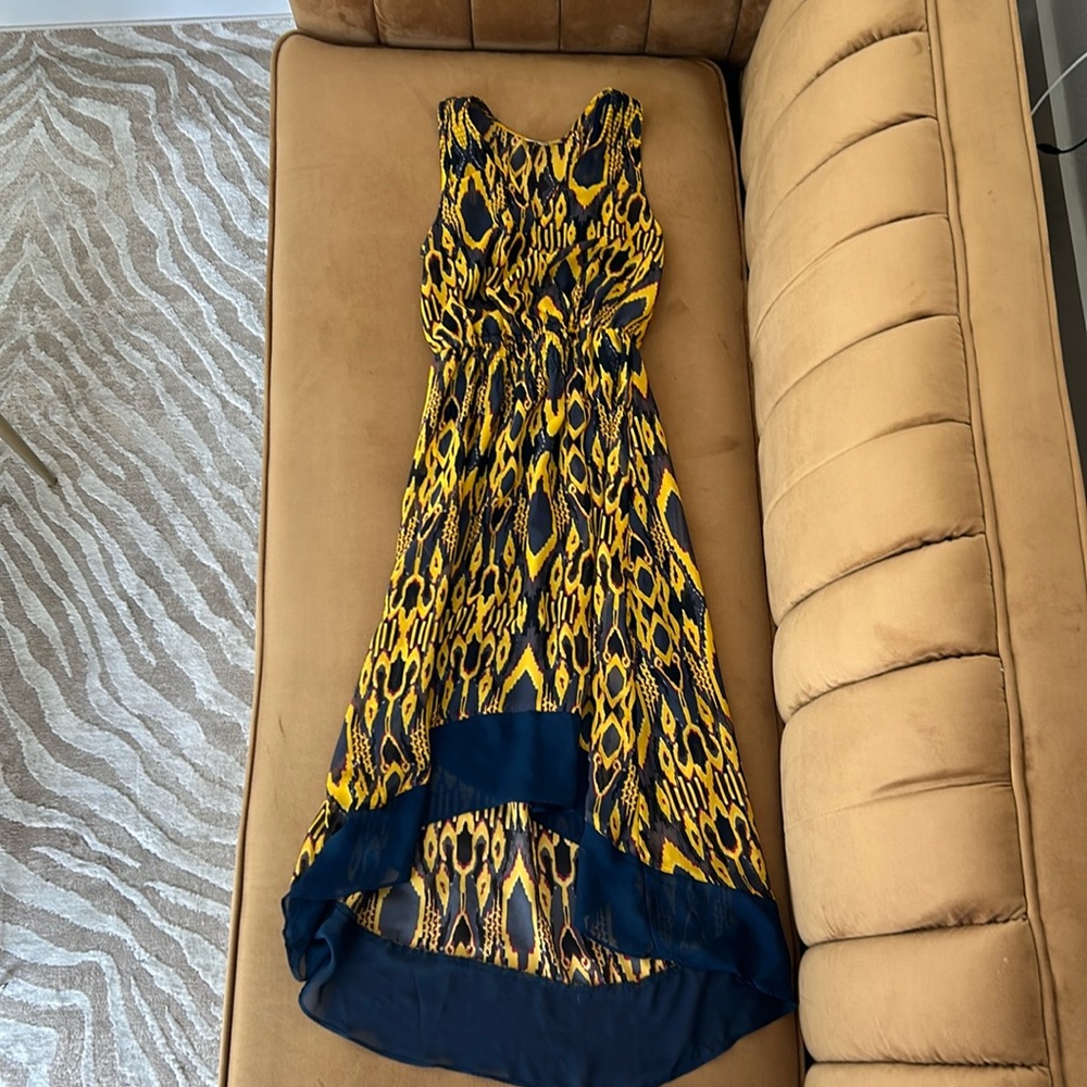 Yellow Patterned Princess Vera Wang Dress XS